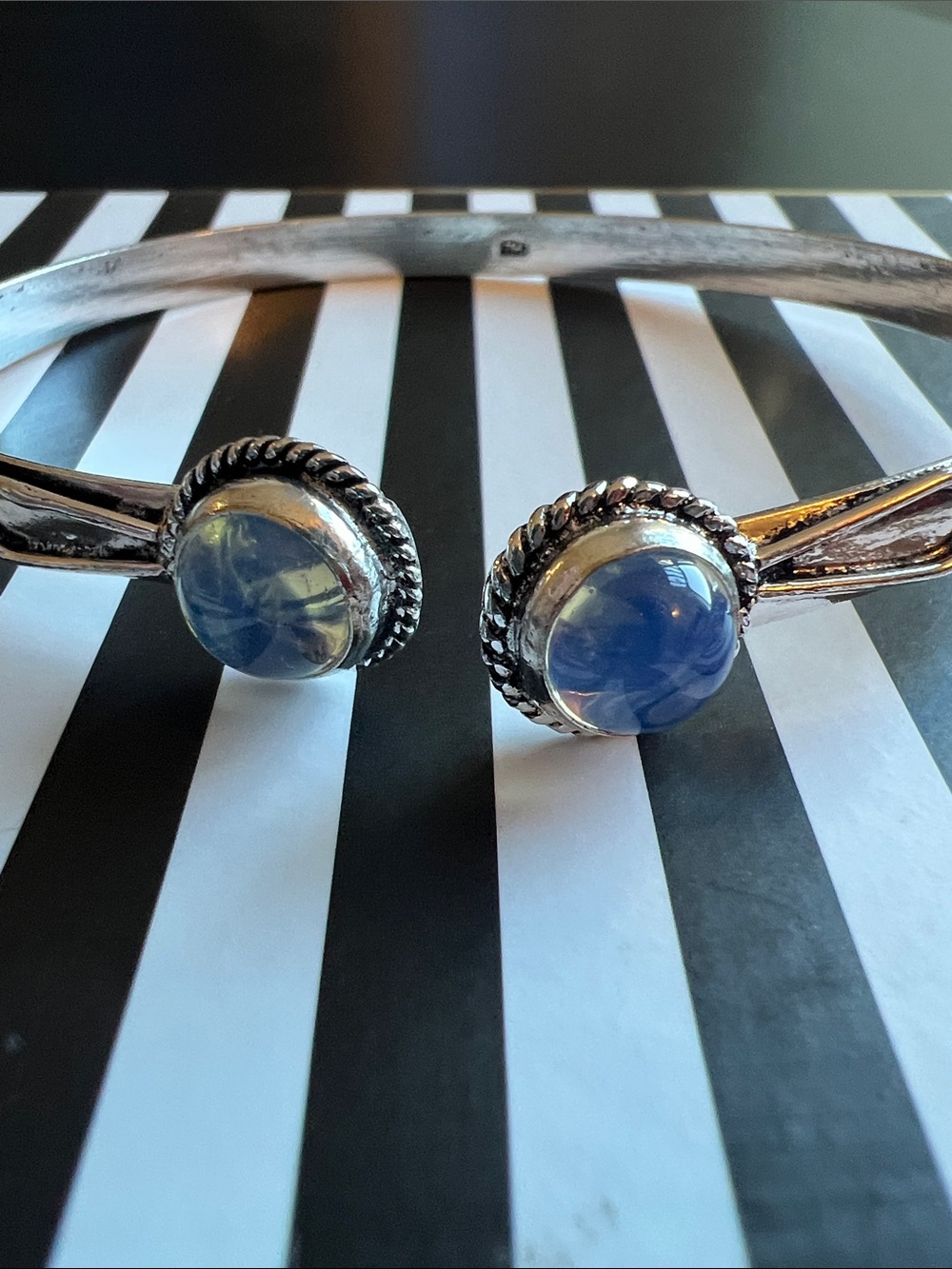 Opalite Silver Overlay Bangle/Cuff/Bracelet